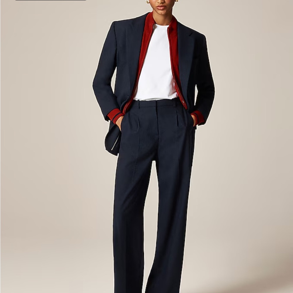 J. Crew Petite Essential wide-leg pant in Italian studio wool blend